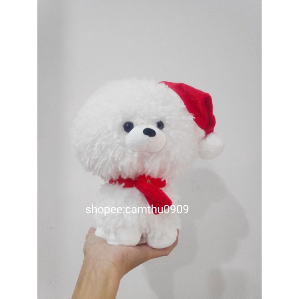 Gấu bông chó lông xù trắng đáng yêu
