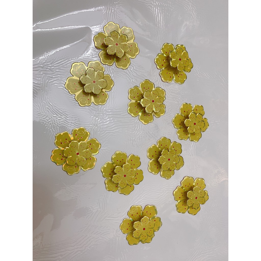 Bộ 10 hoa mai 3d cỡ nhỏ