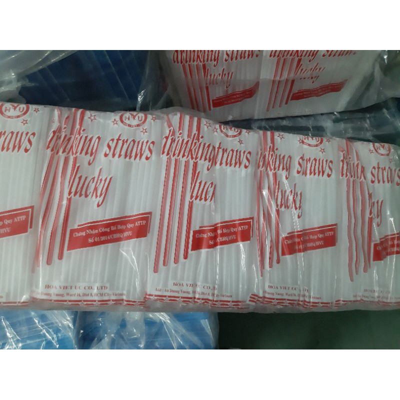 100 bịch ống hút trắng bẻ đầu phi 5