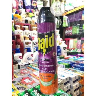 XỊT MUỖI RAID HUƠNG CAM CHANH/ LAVERDER / KHÔNG MÙI 600ML
