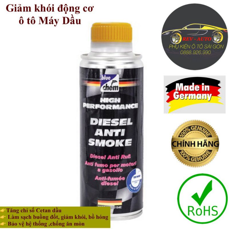 Diesel anti Smoke-Ngăn ngừa tạo khói ô tô Máy Dầu, vệ sinh Turbo, Bluechem- Quà tặng