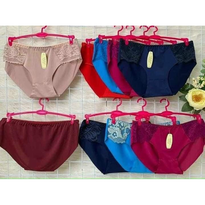 Combo 10 quần lót nữ phối ren 2 bên cực hot, chất su mát và mềm mại