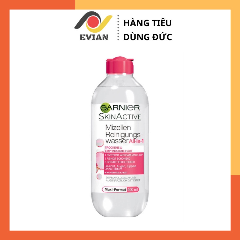 Nước tẩy trang Garnier SkinActive Mizellen Reinigungswasser All-in-1 400 ml màu hồng - ĐỨC | BigBuy360 - bigbuy360.vn