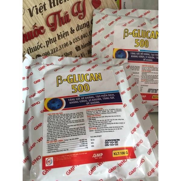 Gói 100g, B.Glucan t.ăng s.ức đ.ề kh.áng, t.ạo m.iễn d.ịch, kh.áng vi.r.us, vi kh.uẩn ở ch.ó m.èo, l.ợn g.à...