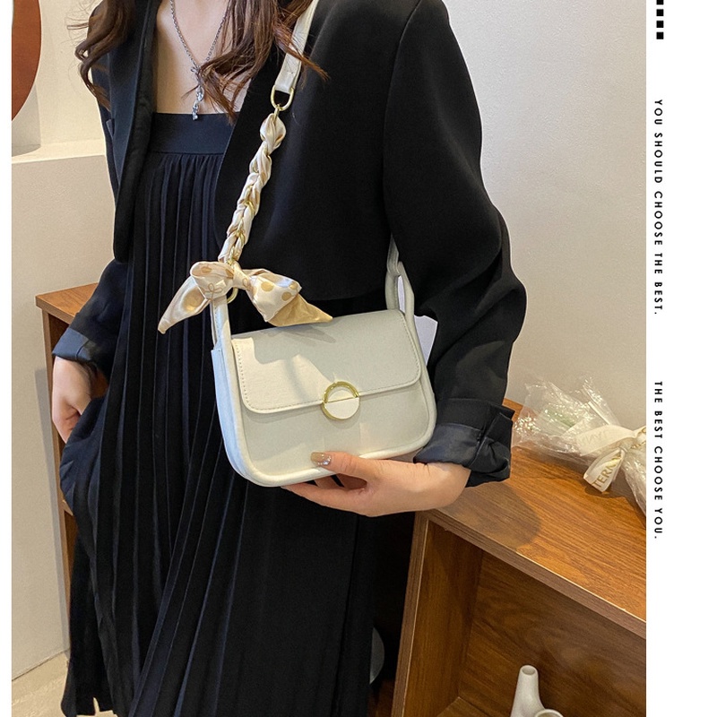 Túi Vuông Nhỏ Đeo Chéo Vai Mùa Hè 2022 Bằng Lụa Màu Trơn NB00176