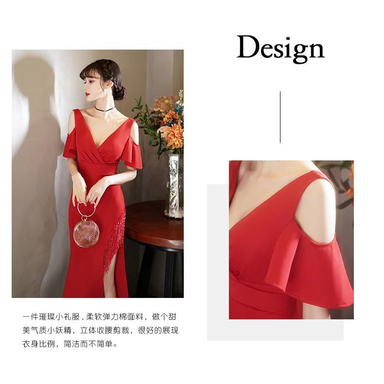 Đầm Dự Tiệc Màu Đỏ Kiểu Dáng Sang Trọng Dành Cho Nữ