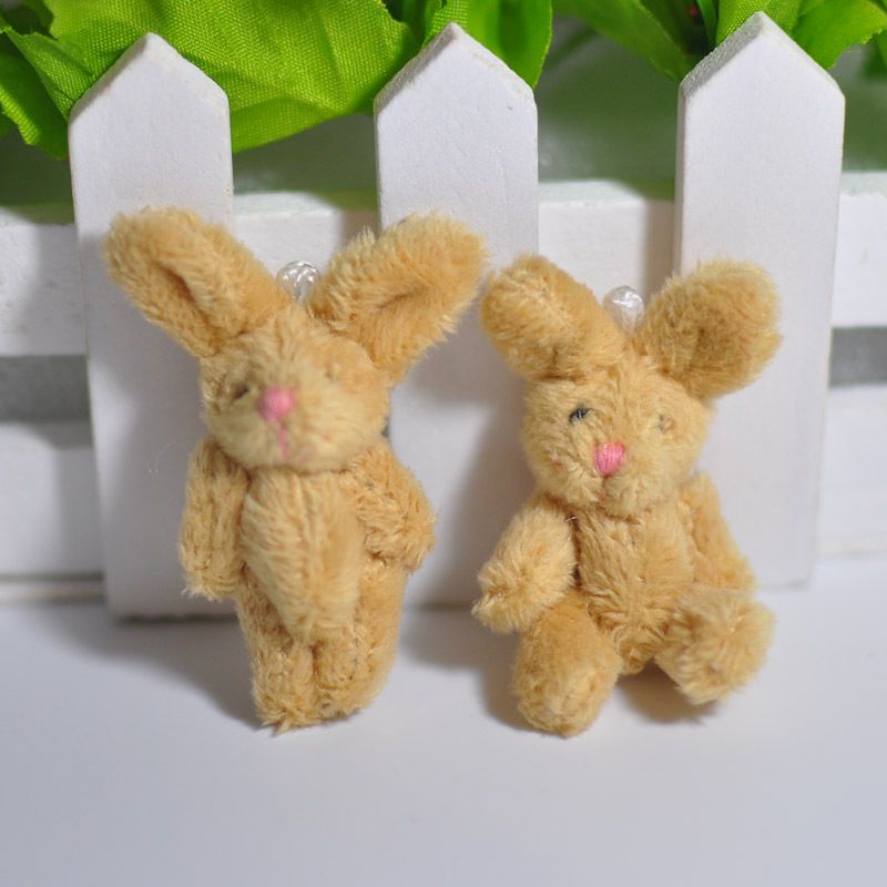 Móc Khóa Hình Gấu / Thỏ Mini DIY Bằng Vải Lông Dễ Thương Sáng Tạo