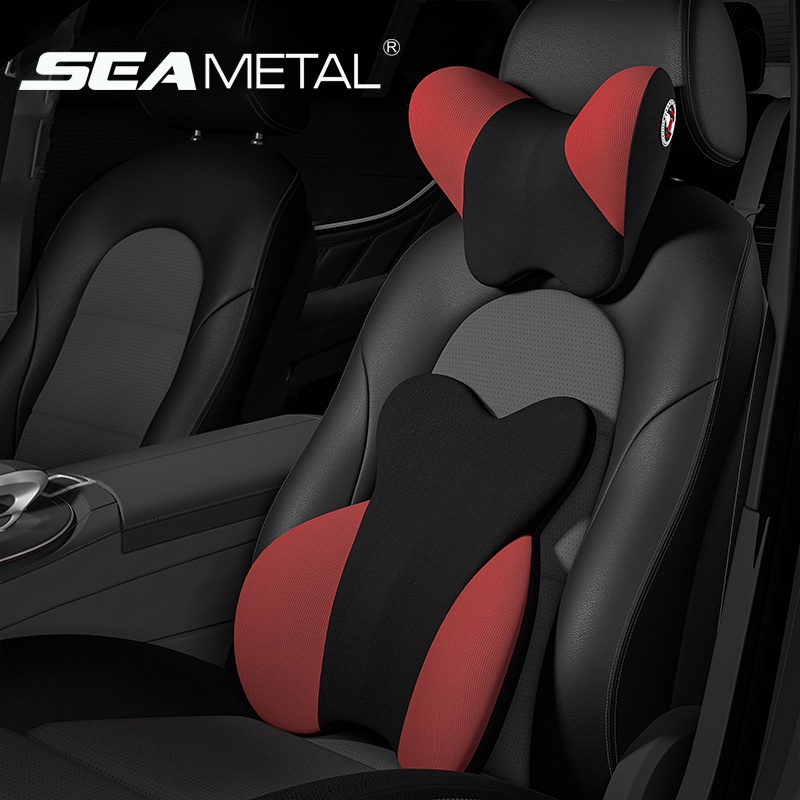 Set gối tựa đầu và đệm tựa lưng xe hơi SEAMETAL xốp cao su êm ái