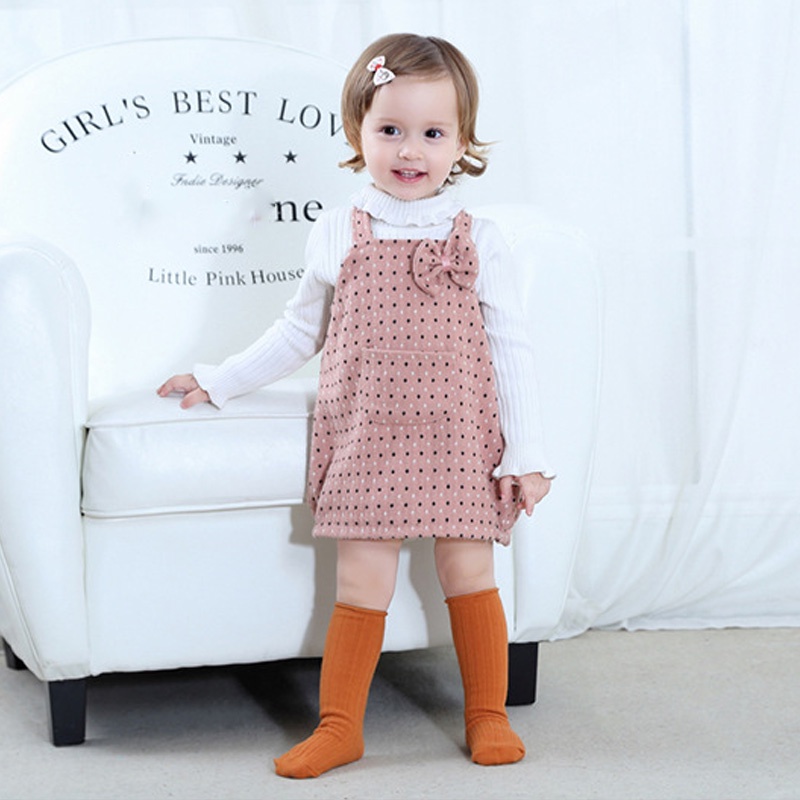 Vớ cotton dệt kim mềm mại cổ cao chống trượt đáng yêu dành cho trẻ sơ sinh 0-2 tuổi