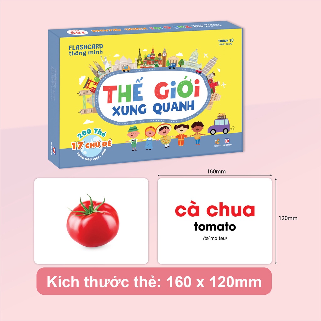 Flashcard cho bé - Bộ 200 thẻ học thông minh Glenn Doman Thế Giới Xung Quanh - Song ngữ (0 - 6 tuổi)