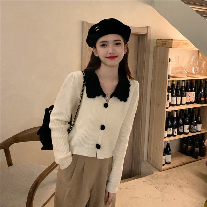 COZOK Áo Khoác cardigan Dệt Kim Tay Dài Phong Cách retro Hợp Thời Trang Dễ Phối Đồ