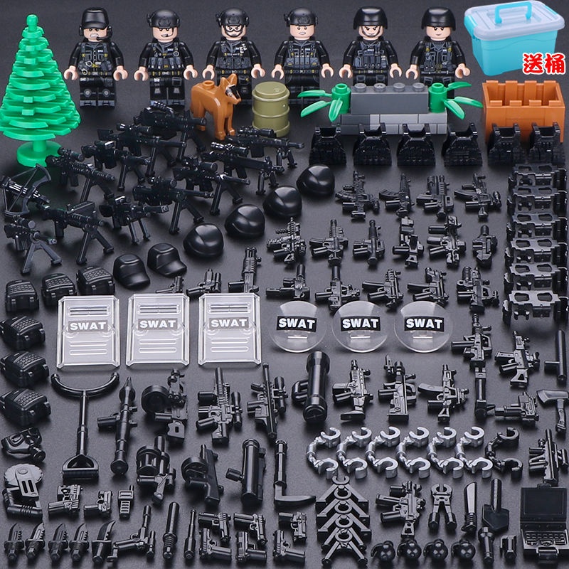 Tương thích với Lego Phantom Ninja các khối xây dựng minifigures quân sự lắp ráp lực lượng đặc biệt của cảnh sát