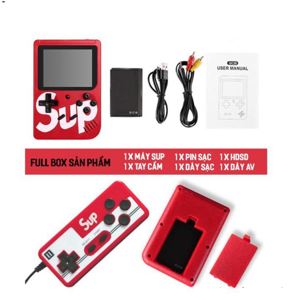 Máy Chơi Game Cầm tay sup 400 trò chơi +tay cầm chơi 2 người, Máy Chơi Game Cầm Tay SUP MINI 400 in 
