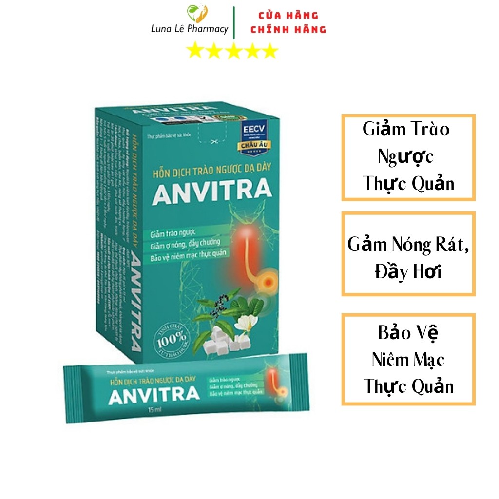 Anvitra Hỗn Dịch Giảm Acid Dạ Dày Và Trào Ngược Dạ Dày Thực Quản Hộp 15 Gói | BigBuy360 - bigbuy360.vn