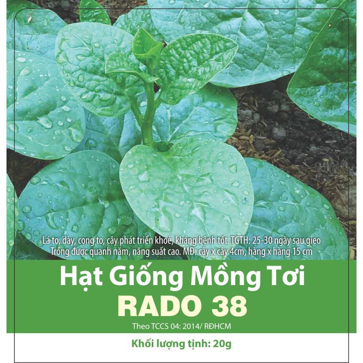 Hạt Giống Mồng Tơi Cao Sản, Dễ Trồng,Giàu Dinh Dưỡng 20gr