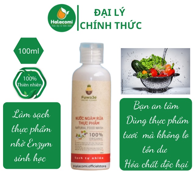 Nước Ngâm Rửa Thực Phẩm Hữu Cơ Fuwa3e 100ml, Loại Bỏ Thuốc Trừ Sâu,Chất Bẩn,Khử Mùi Thực Phẩm_halacomi.officialstore