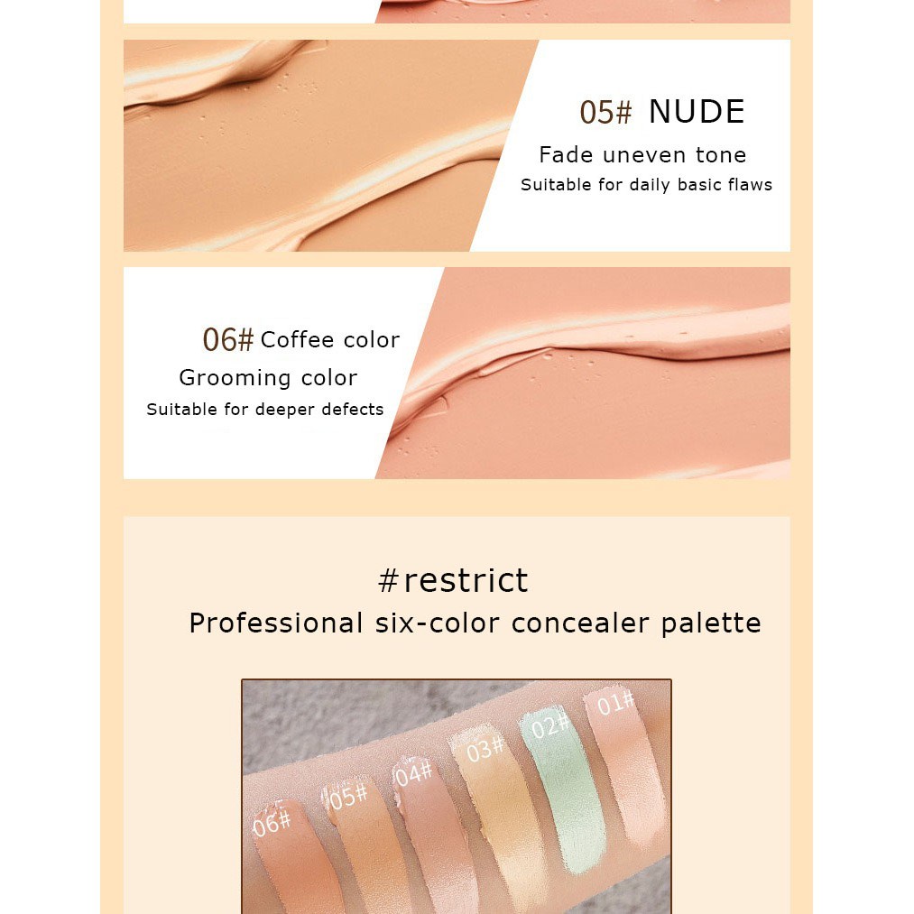 (Hàng Mới Về) Bảng Kem Che Khuyết Điểm 6 Màu Nhẹ Độ Che Phủ Cao Kiss Beauty | BigBuy360 - bigbuy360.vn