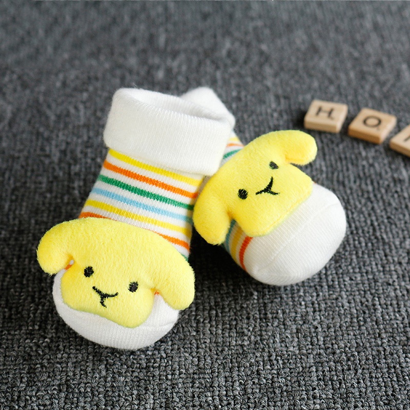 Vớ Cotton Cao Su Mềm Mại Thoáng Khí Chống Trượt In Hình Búp Bê Dễ Thương Cho Bé Sơ Sinh