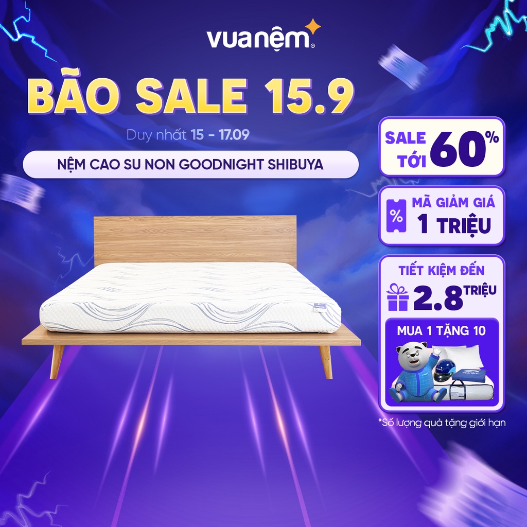Nệm Foam cao cấp Goodnight Shibuya 3zones tinh chất trà xanh, nâng đỡ cơ thể bảo hành bởi Vua Nệm