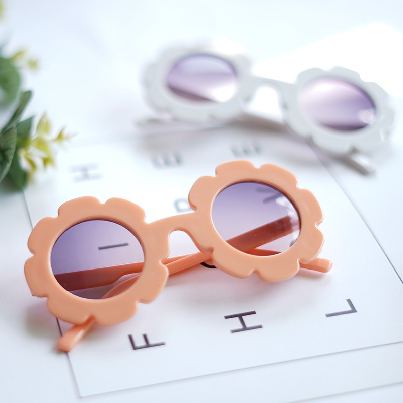 Kính mát gọng hình bông hoa chống tia phân cực cho bé trai và bé gái