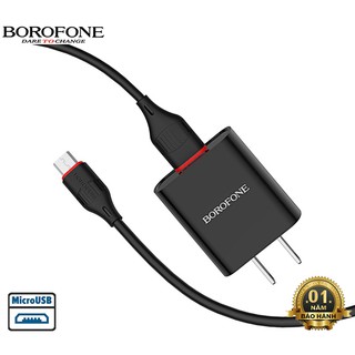 Bộ sạc cáp Borofone BA20 cổng USB 2.1A,dây dài 1m
