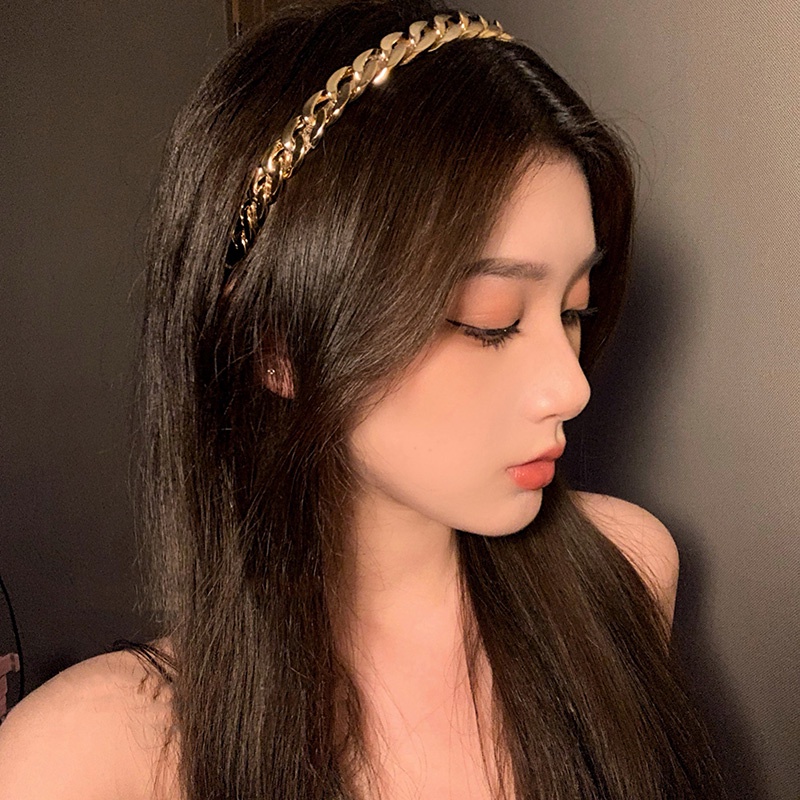 Băng Đô Dây Xích Họa Tiết Hình Học Phong Cách Retro Thời Trang