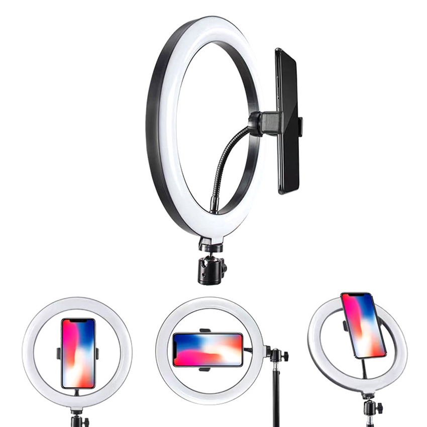 Selens Vòng Đèn LED RGB 10inch 16 Màu Kèm Giá Đỡ Điện Thoại 10 Mức Độ Sáng Dùng Trang Điểm Quay Video YouTube