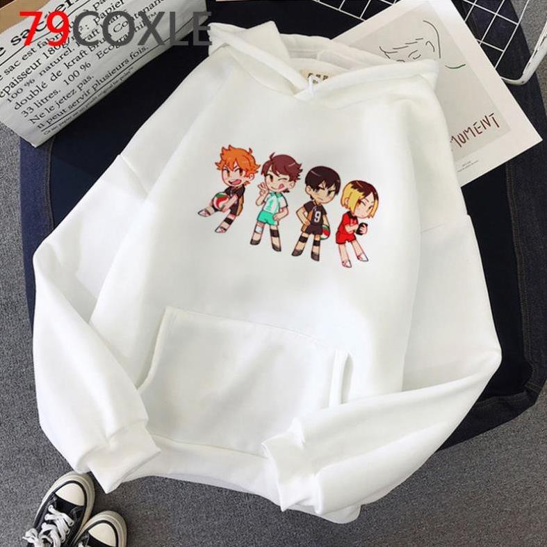 GIÁ TỐT -  Mẫu áo Hoodie Hoạt Hình Haikyuu màu trắng nỉ dày dặn  / đủ size trẻ em