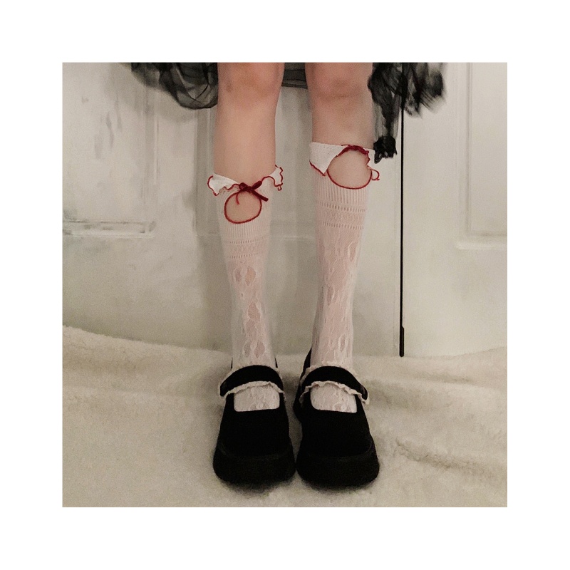 Xixi Tất Lưới Phối Ren Hoa Phong Cách Gothic Nhật Bản Cho Nữ