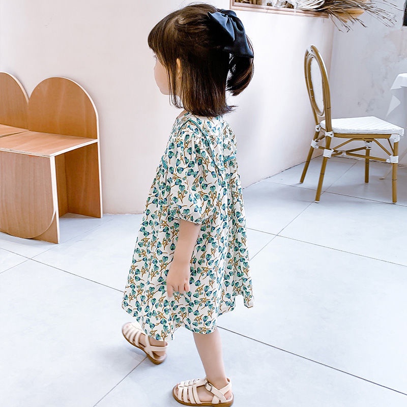 Đầm Công Chúa Họa Tiết Hoa Thời Trang Cho Bé Gái 1-9 Tuổi