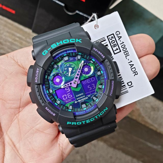 Đồng hồ nam Casio G Shock GA-100BL-1ADF Dây Nhựa Hai Màu - Chống Nước 200m