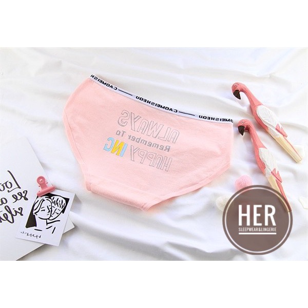 Quần Lót Nữ Cotton Cao Cấp Đẹp Thấm Hút Mồ Hôi Kháng Khuẩn Họa Tiết Chữ Dễ Thương CT04 - Her Sleepwear | BigBuy360 - bigbuy360.vn