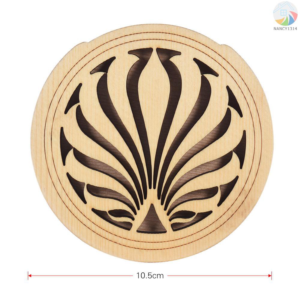 ♫Guitar Wooden Soundhole Sound Hole Cover Block Feedback Buffer Spruce Wood for EQ Acoustic Folk Guitars