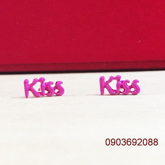 Bông tai chữ kiss màu neon