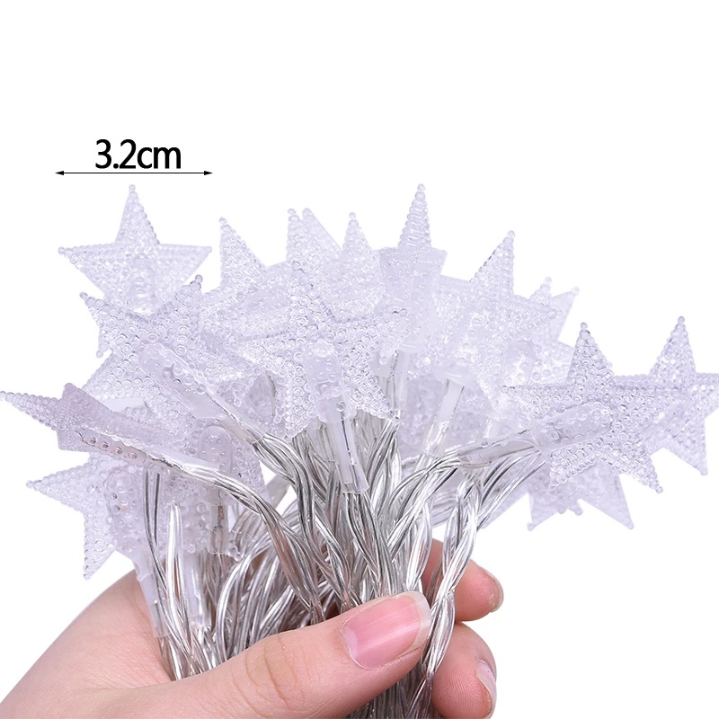 Đèn led dây ngôi sao 1,5m vòng hoa giáng sinh pin usb hỗ trợ tiệc cưới rèm chuỗi đèn cổ tích để trang trí nội thất
