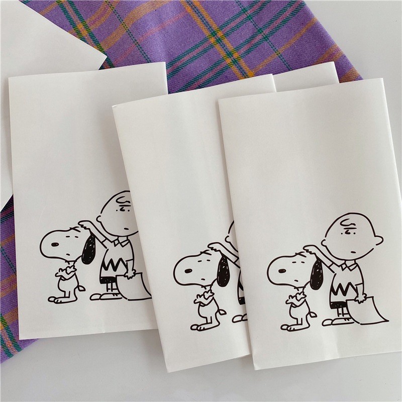 Túi Giấy Gói Hàng Đựng Quà Mini In Hình Snoopy & Charlie Dễ Thương