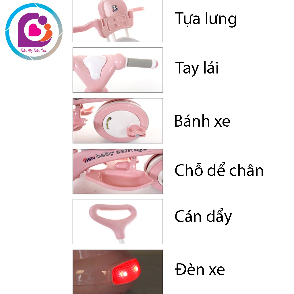 xe đẩy 3 bánh cho bé có bàn đạp