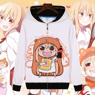 Áo Khoác Hoodie Phối Khóa Kéo In Hình Anime Umaru-Chan Cá Tính