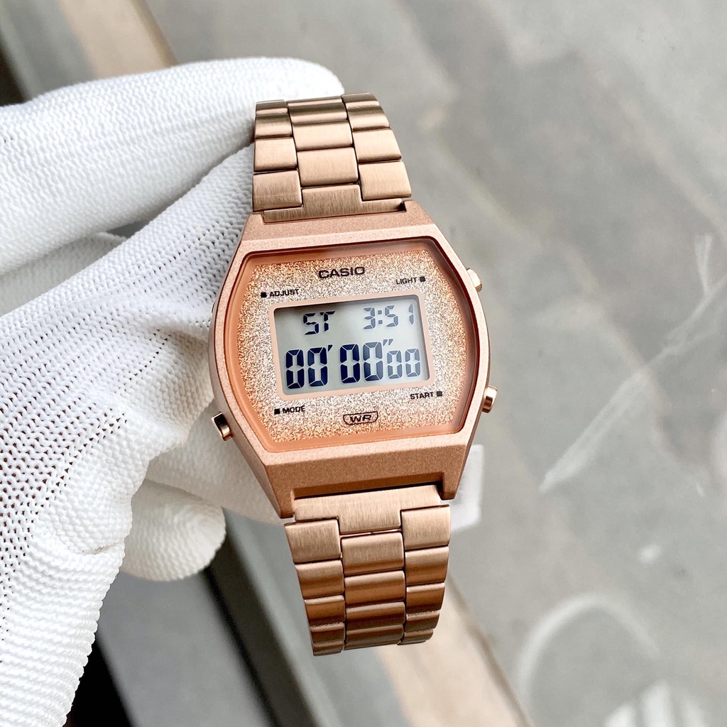Đồng hồ Nữ Casio B640WCG-5DF, đồng hồ chính hãng, hồng nhũ lấp lánh