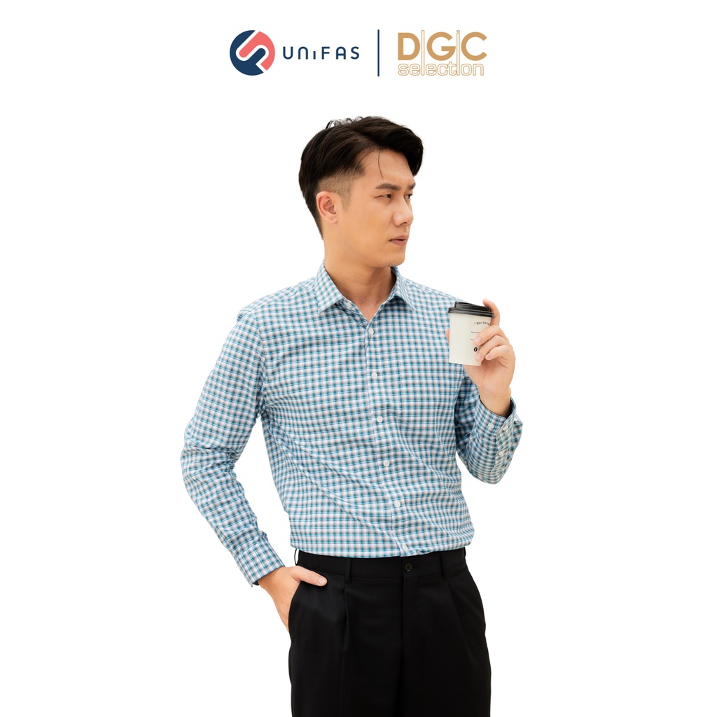 Áo sơ mi nam dài tay DGCs -  Reguler fit kẻ caro - SASDBB22M - M4