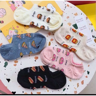 set 5 đôi tất nữ tất cổ ngắn fast food đẹp