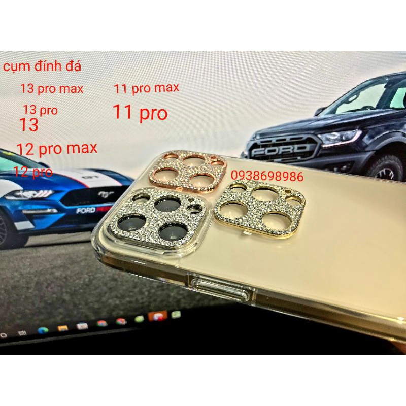 khung cụm camera đính đá iphone 13 pro max , 13 pro , 13 , 12 pro max ,12 pri , 11 pro max , 11 pro lấp lánh