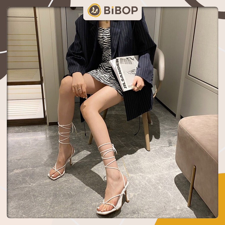 Giày sandal buộc dây sang chảnh đế cao 7cm - Giày dép nữ Bibop E3