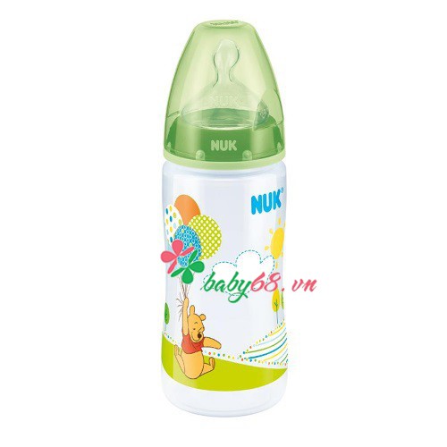 Bình Sữa Nuk Disney/Mickey/Gấu Pooh 300ml (Núm Silicone, Nhựa PP) - Made in Germany