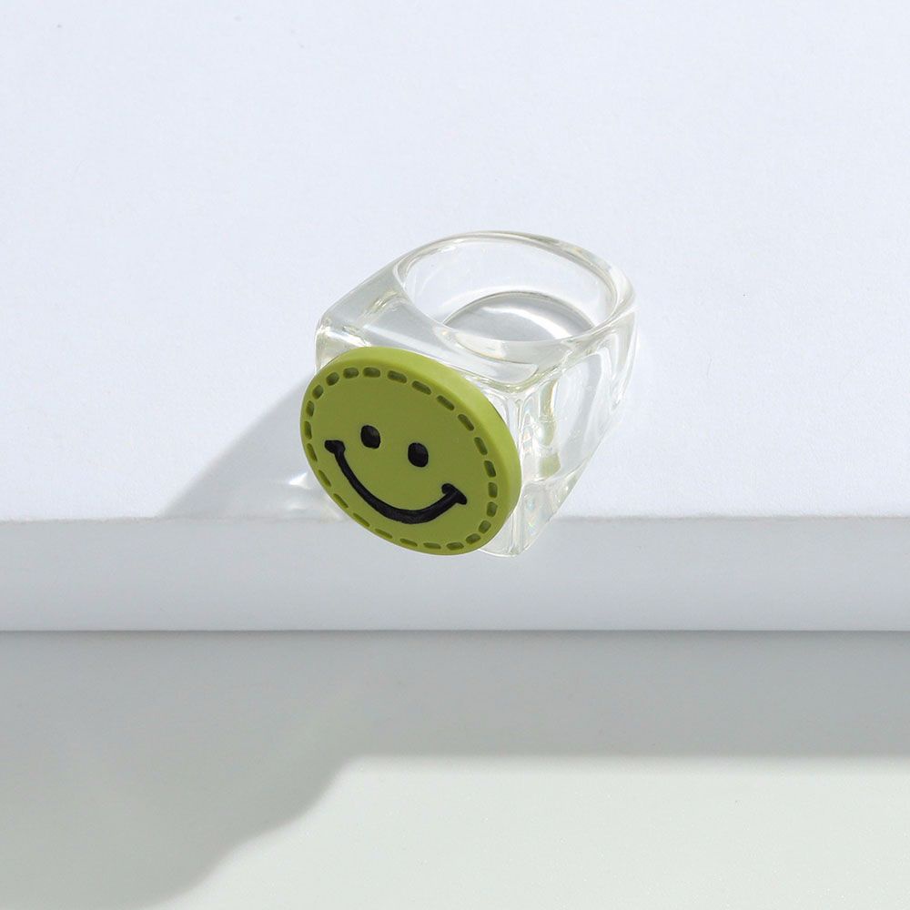 Nhẫn Đeo Ngón Tay Trong Suốt Hình Vuông / Chữ Nhật 2021 Phong Cách Hàn Quốc Ngọt Ngào Thời Trang Cho Nữ