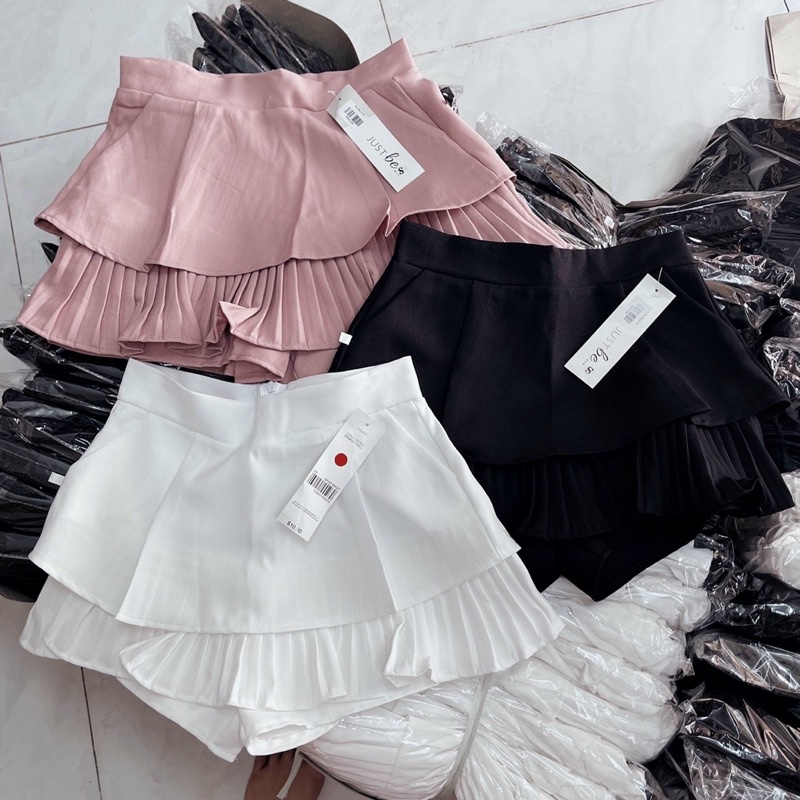 Chân váy ngắn xếp ly 2 tầng chất tuyết mưa siêu xinh hàng chuẩn đẹp