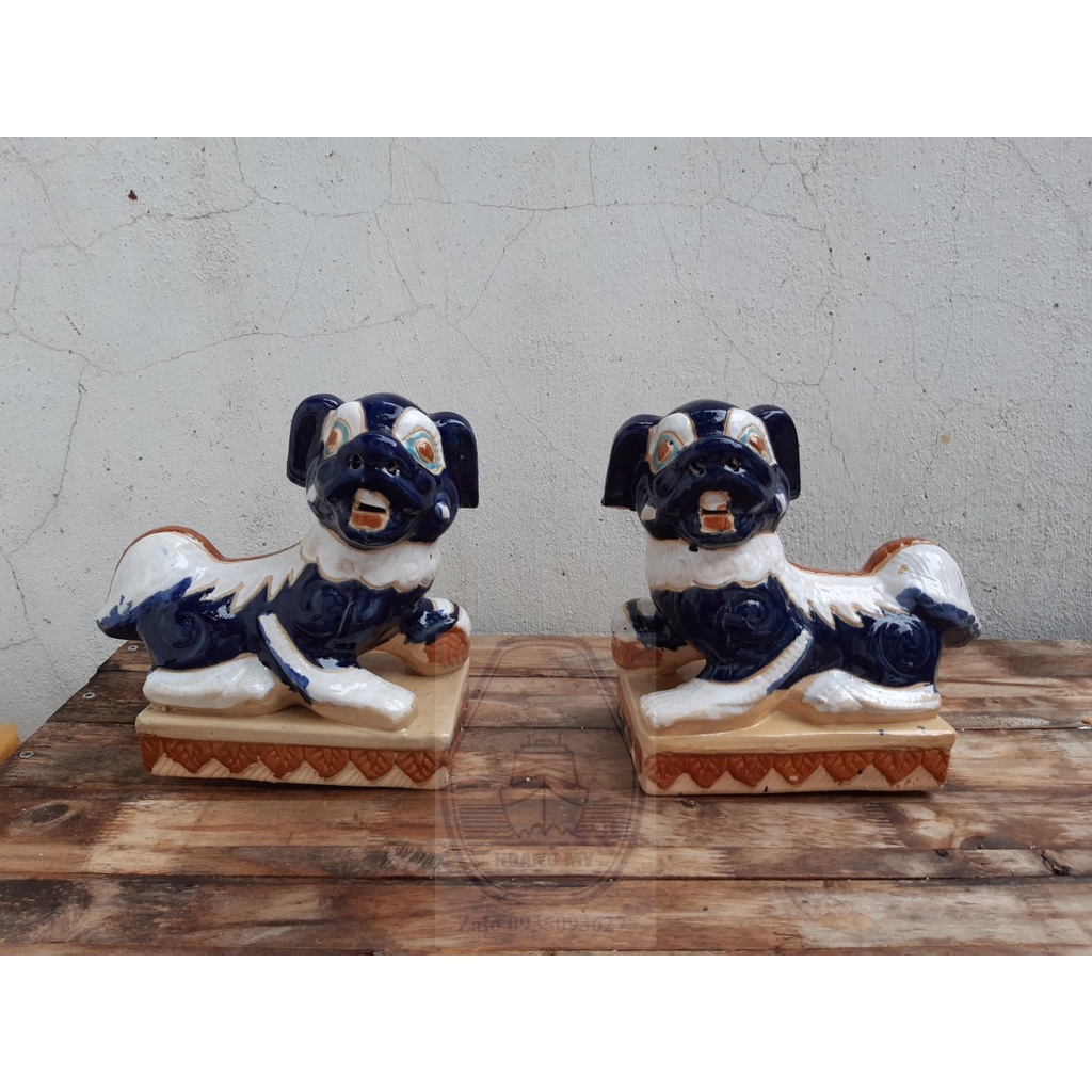 Cặp kỳ lân bằng gốm 2 con C14*12 cm