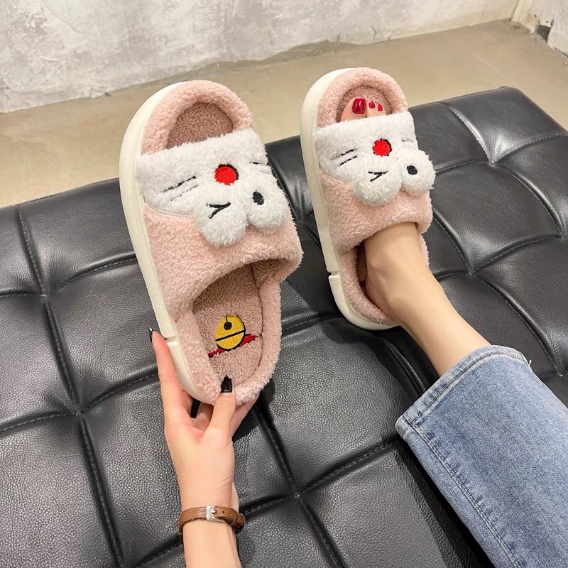 Dép  lông đoremon  mang trong nhà  cho nữ