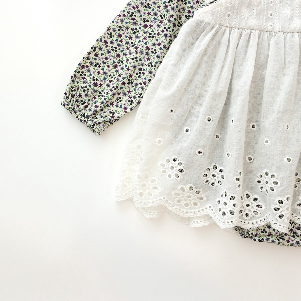 Sanlutoz Thời trang Froral Trẻ Cô bé Bodysuit Mùa thu Tay áo dài