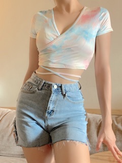 Áo Tiedye dây thắt eo